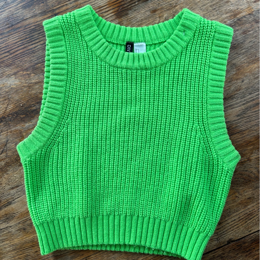 H&M Vibrant Green Knit Sweater